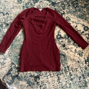 Maroon Tobi Bodycon Dress